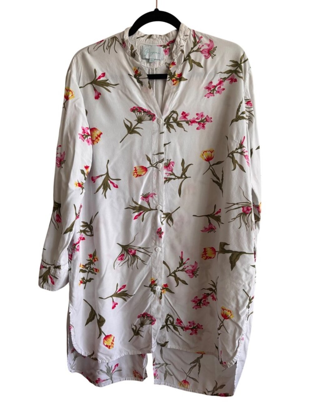 Floral Button-Down Pajama By Piyama Lightweight Long Sleeves